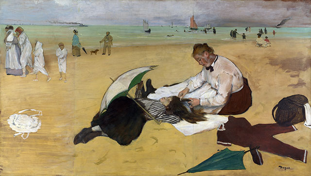 Ragazza e dama di compagnia sulla spiaggia - Degas, Sulla spiaggia