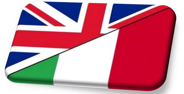 Bandiera britannica sovrapposta a quella italiana