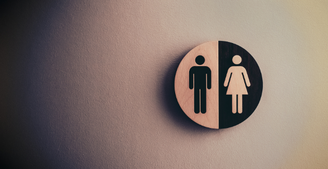 Simboli maschio e femmina in cerchio - parità di genere
