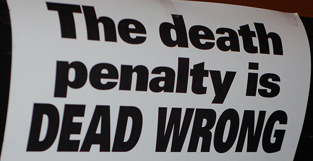 Volantino in inglese contro la pena di morte
