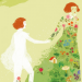 Dettaglio locandina Salone del libro 2023 on bambina che dà mano a donna vestita di fiori